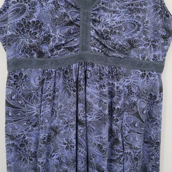 Athleta Paisley Dress Womens S Purple Boho Feminine Active Casual Beach Hippie - Picture 6 of 16